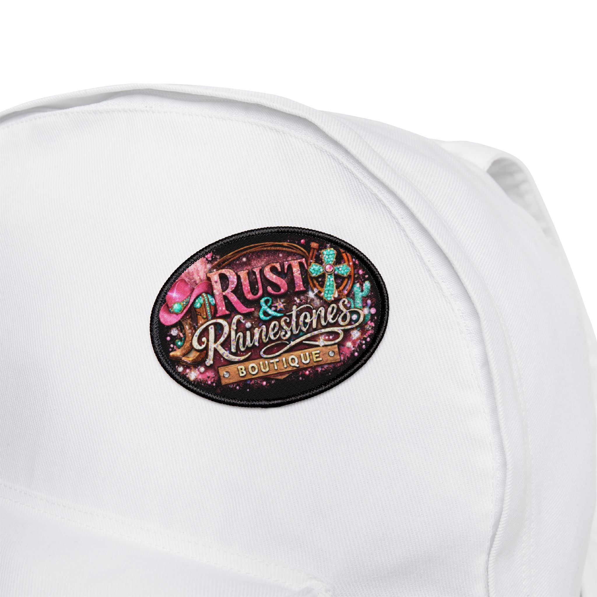 Rust & Rhinestones Boutique Patch — Iron-On Decorative Patch